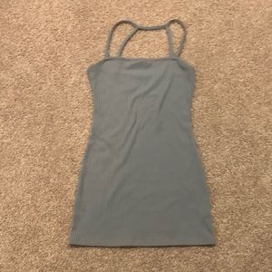 Grey blue fitted dress